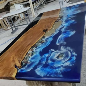 Epoxy Table, dining, sofa, center table top Live Edge Walnut Table ,Custom Order, Epoxy Resin River Table, Natural Wood ONLY TABLE,