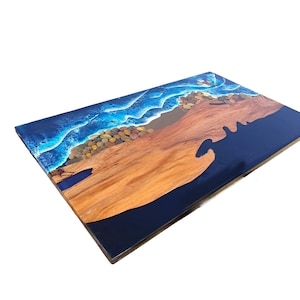 Epoxy Dining Table Black, Live Edge Dining Room Table Ocean Blue, Home Decor Wooden Furniture , Made To Order Wood and Epoxy Coffee Table