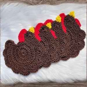 Crochet Chicken Coasters: Farmhouse Style, Set of 4