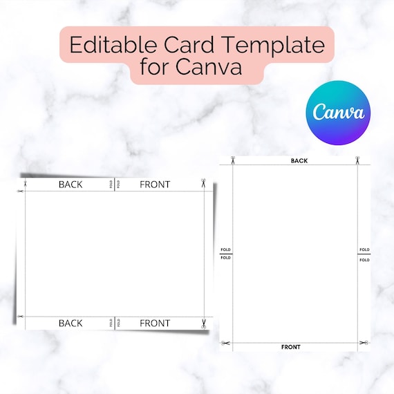 Editable Card template for Canva | Greeting card template | Blank card | Customizable card | Canva Card Template