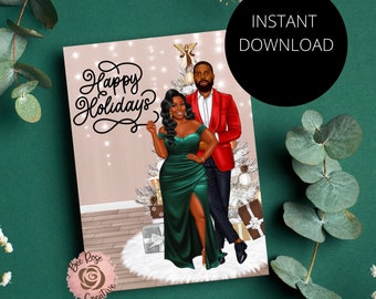 Christmas Card Bundle  | Christmas Card Template Set  | Modern Women’s Holiday Card | Fashion Holiday Cards | Holiday card printable