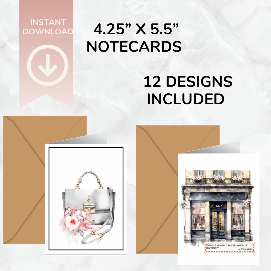 Note Card Designs Set Printable Note Card Set | Greeting Card Bundle | Minimal Design ...