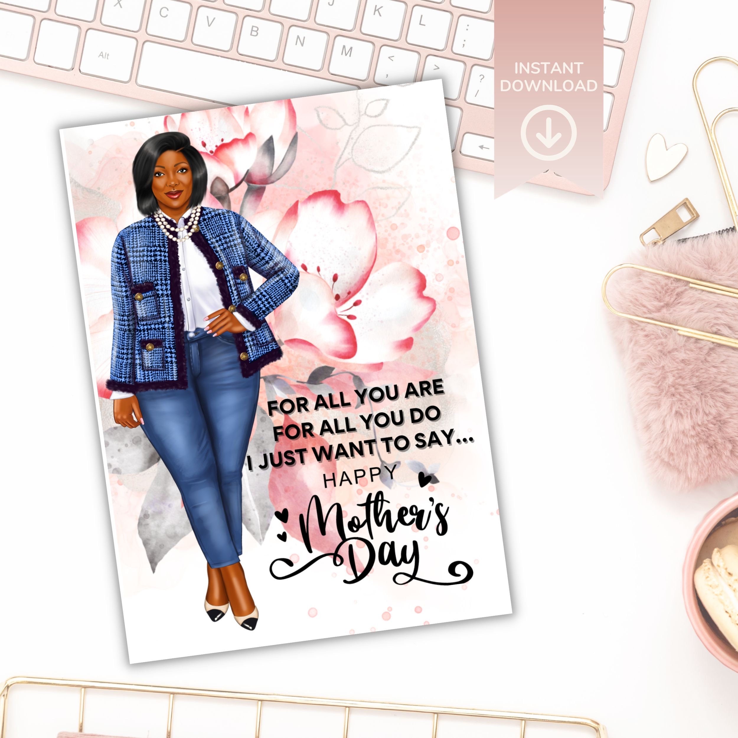 Printable Card for Mother's Day | Mother's Day Card for Black Mothers ...