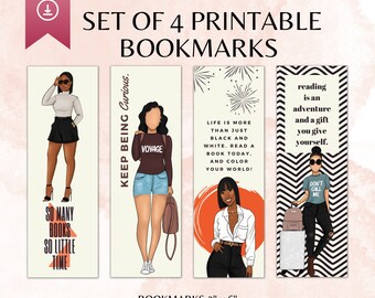 Black girl bookmarks | black woman bookmark | printable bookmark | African American Woman bookmark | bookmark template