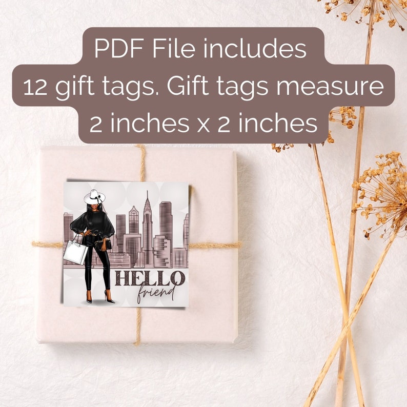 Printable Gift Tag Square Favor Tag Gift for Friend Printable Gift Tags