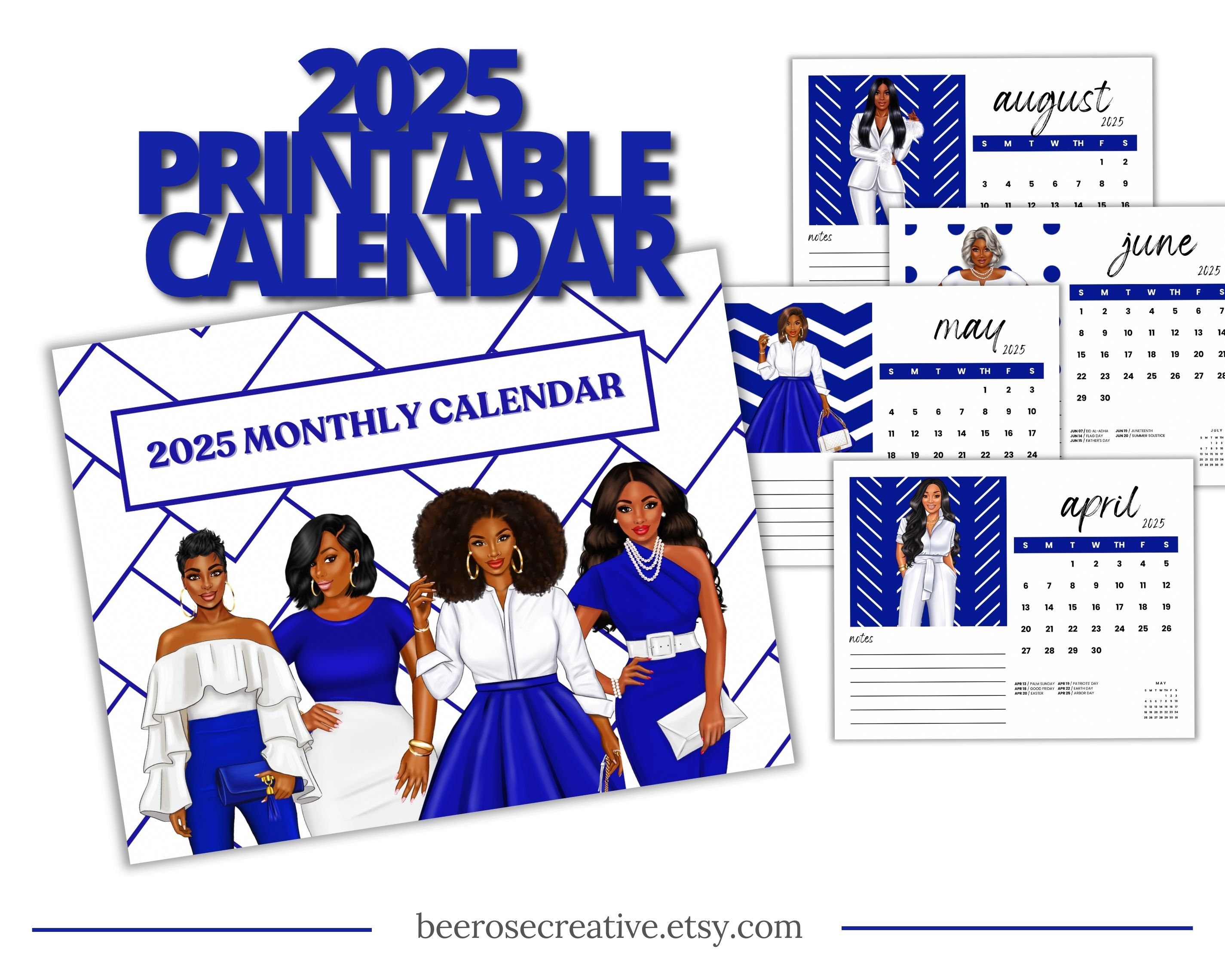 Zeta Phi Beta Sorority, Inc. 2025 Printable Calendar Sorority Sister