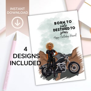 Happy Birthday Card | Printable Card for Birthday | Motorcycle Birthday ...