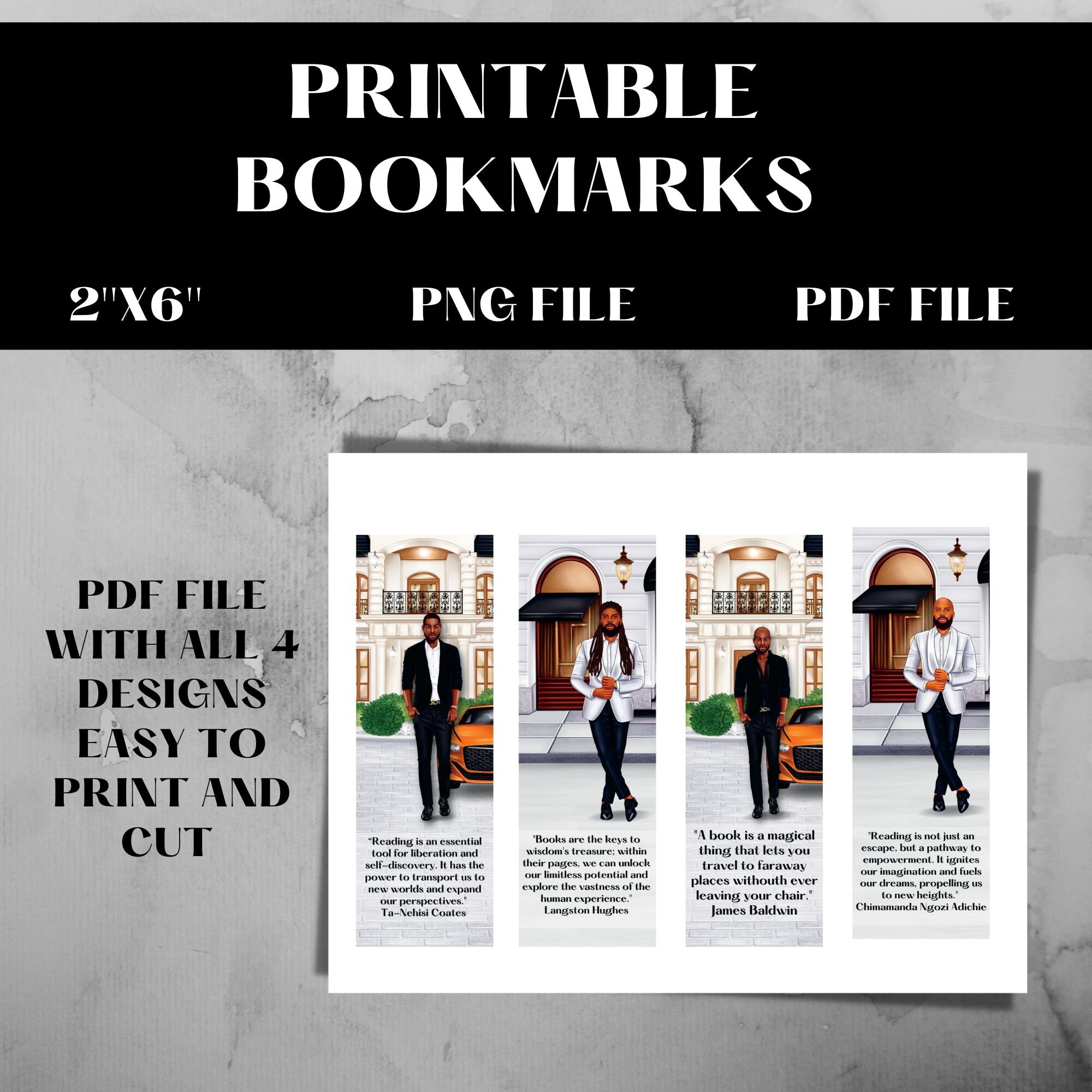 Bookmarks for Men Printable Bookmarks Book Gifts Father's Day Gifts for ...