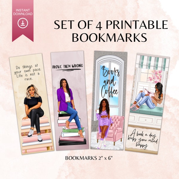 Black girl bookmarks | black woman bookmark | printable bookmark | African American Woman bookmark | bookmark template