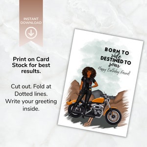 Happy Birthday Card | Printable Card for Birthday | Motorcycle Birthday ...