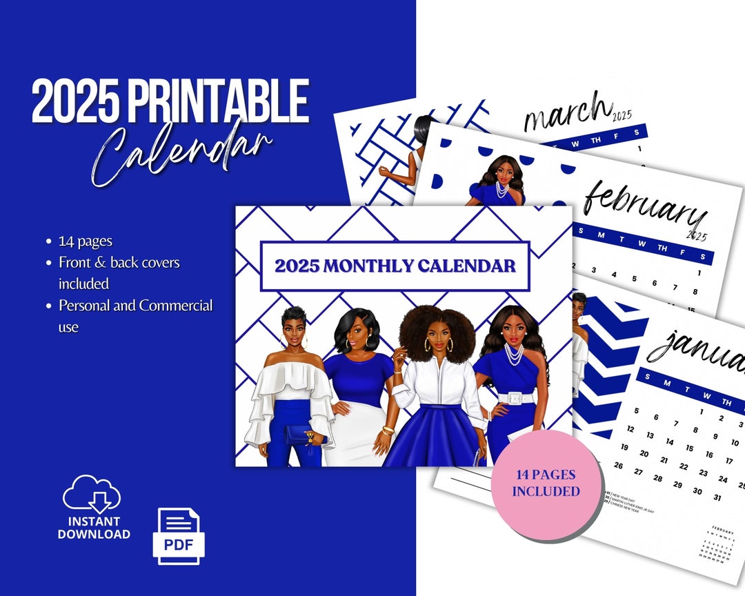 Zeta Phi Beta Sorority, Inc. 2025 Printable Calendar Sorority Sister