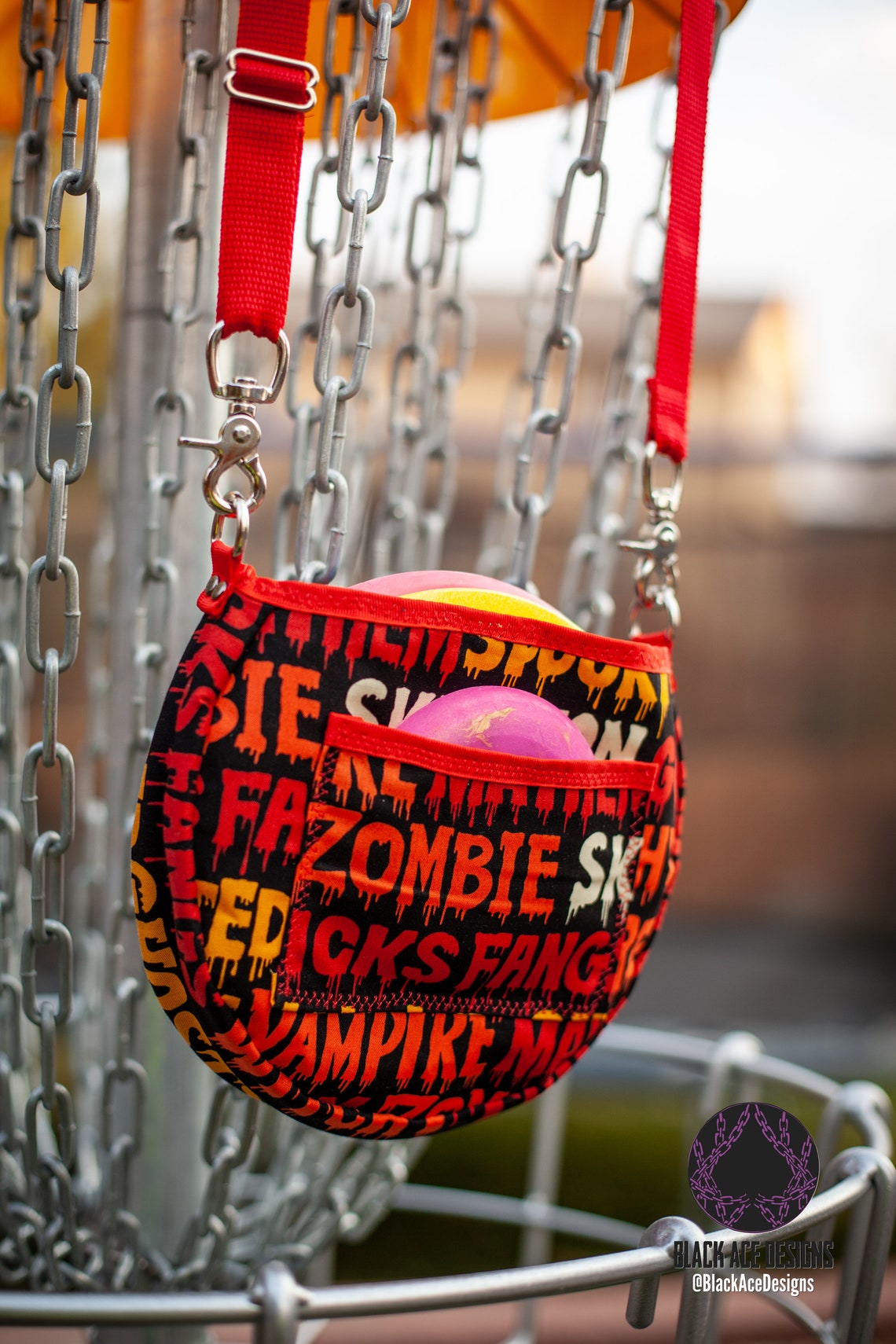 Small Disc Golf Bag Halloween Zombie Design With Adjustable / Etsy