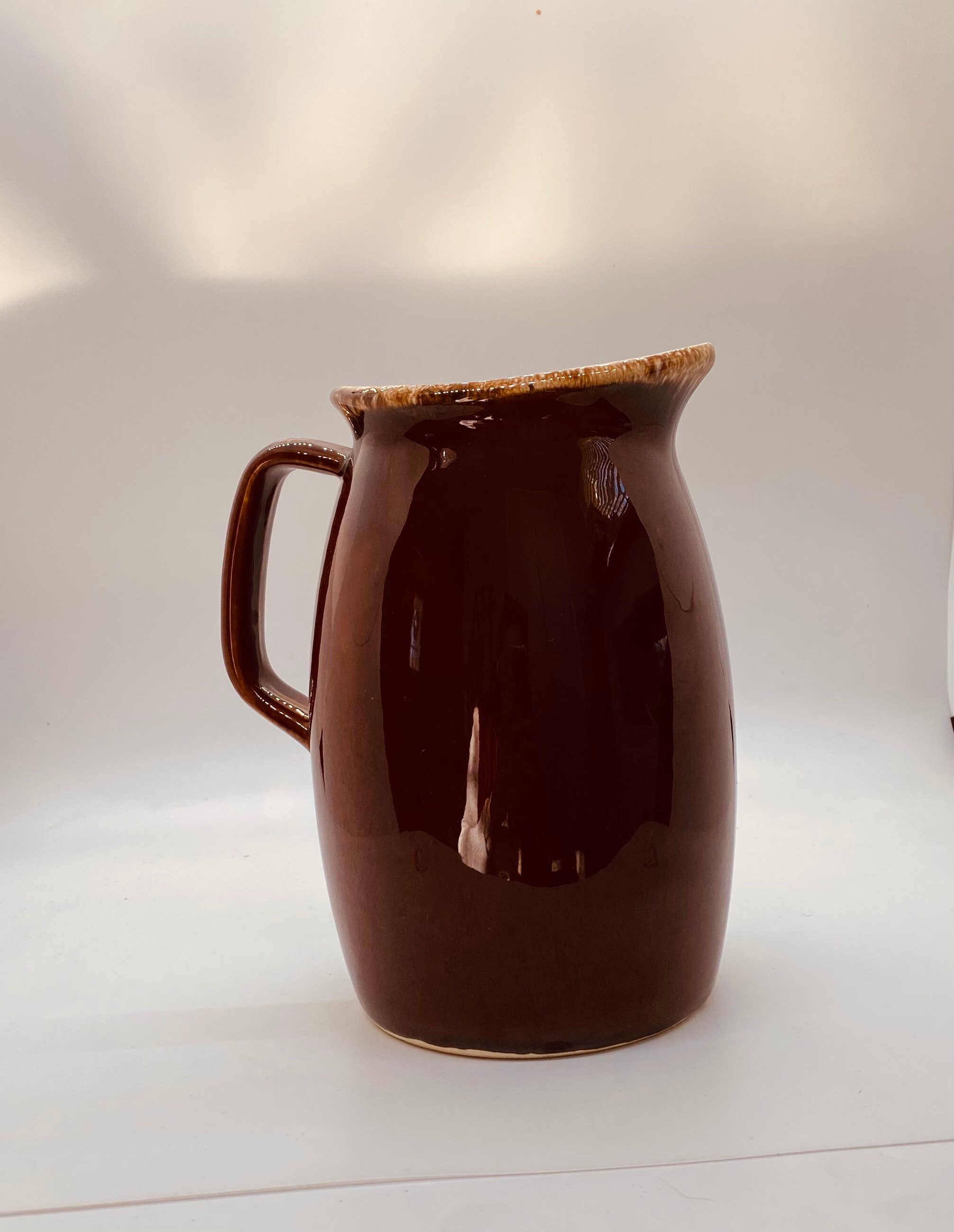 Vintage Hull Pottery Pitcher Brown Drip Glazed Pitcher Etsy