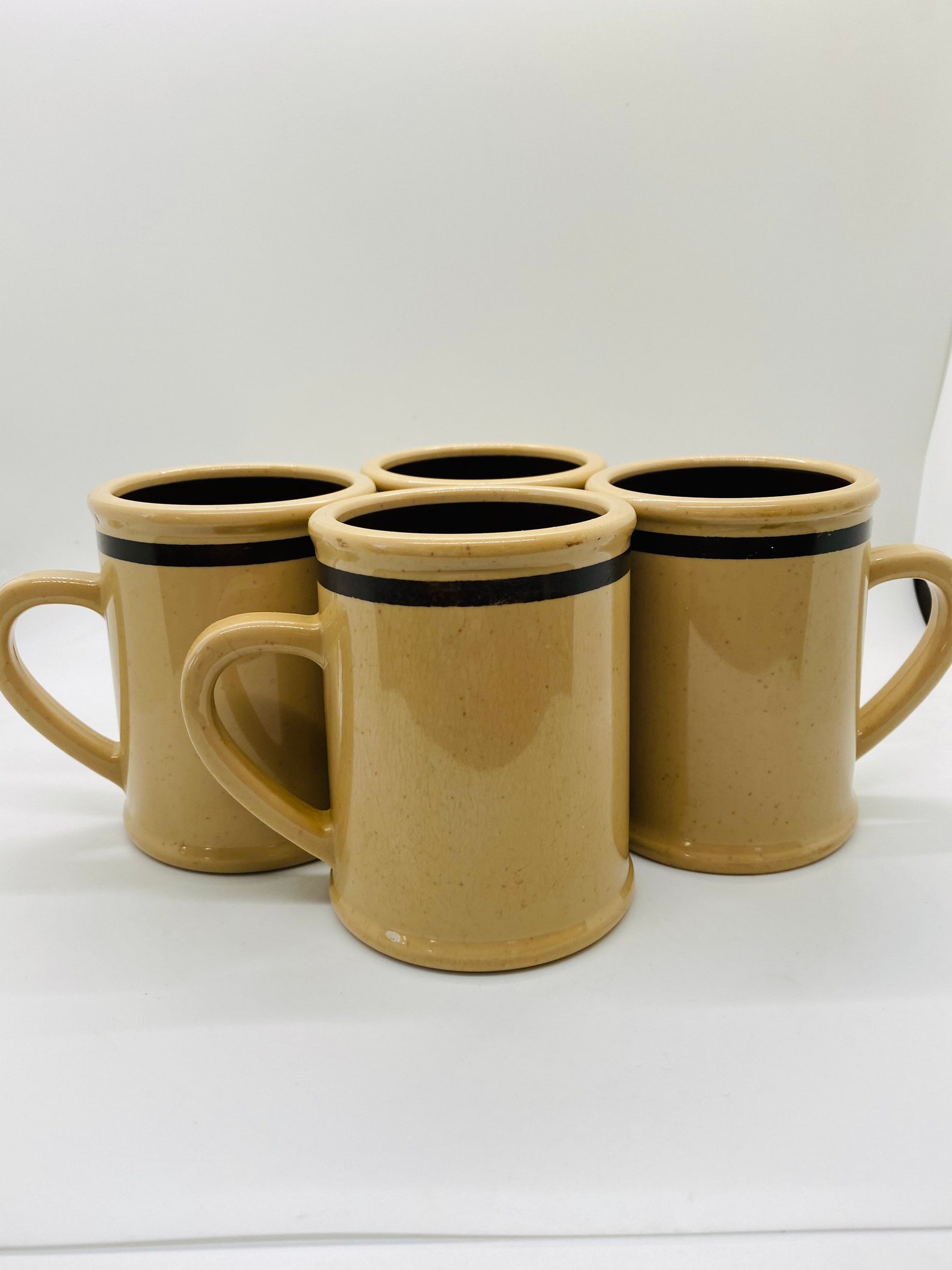 Heavy Vintage Mugs from Continental Plastics set of 4 mugs Etsy