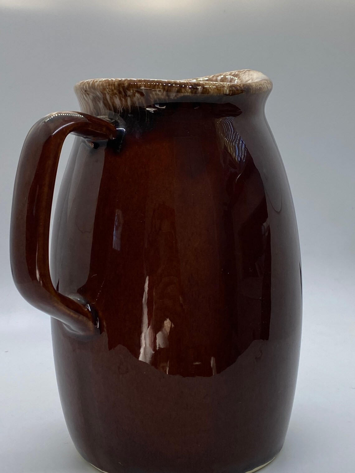 Vintage Hull Pottery Pitcher Brown Drip Glazed Pitcher Etsy