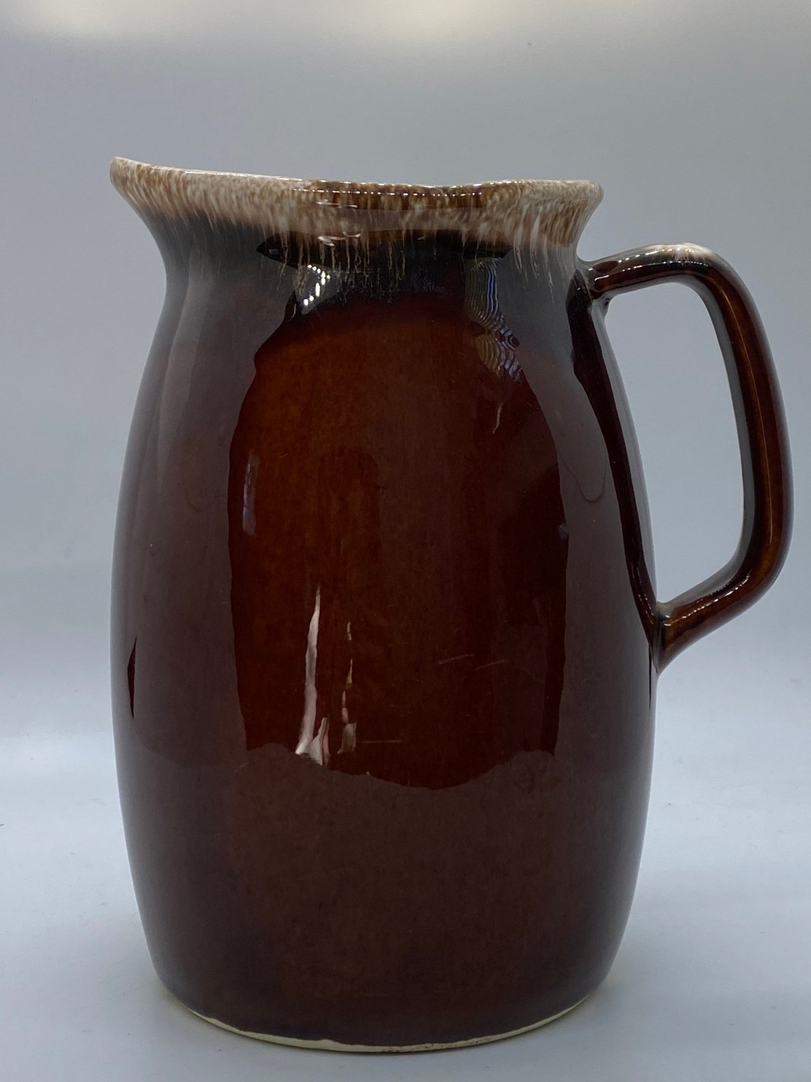 Vintage Hull Pottery Pitcher Brown Drip Glazed Pitcher Etsy