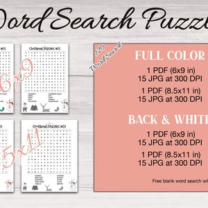 christmas party christmas prints word search puzzles etsy australia