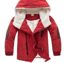 The Boys Feather Down Hooded Winter Zippered Coat