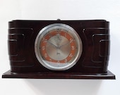 ART DECO Bakelite Streamline CLOCK by Japy France