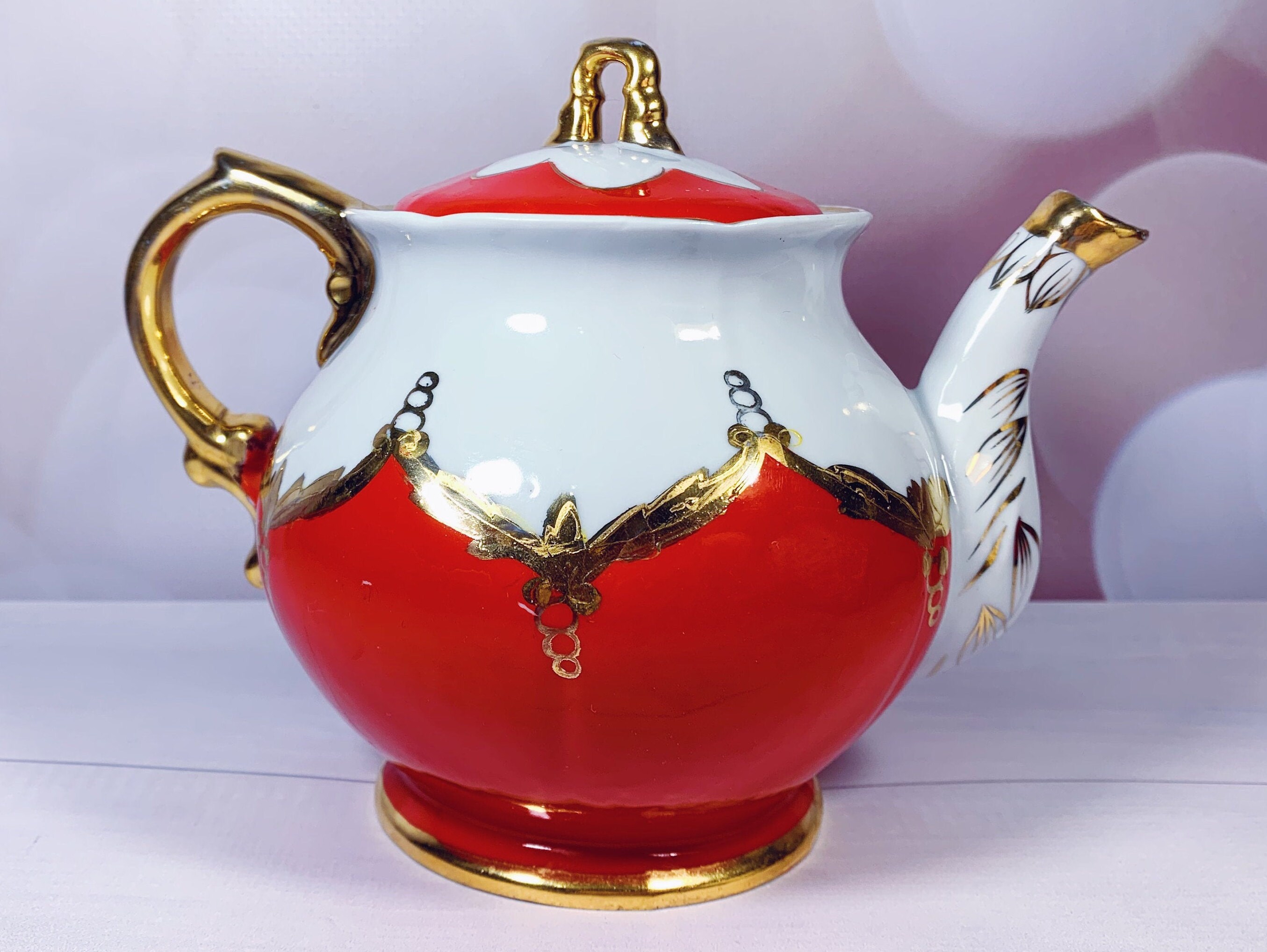 VERY RARE Porcelain Teapot USSR Vintage Soviet Kettle by Baranovka
