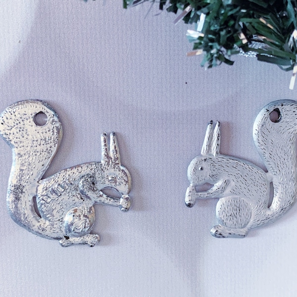 50’s RARE Set of 2 Dresden ornaments Cardboard ornament Squirrel Soviet decor Christmas tree decoration Xmas New Year decor