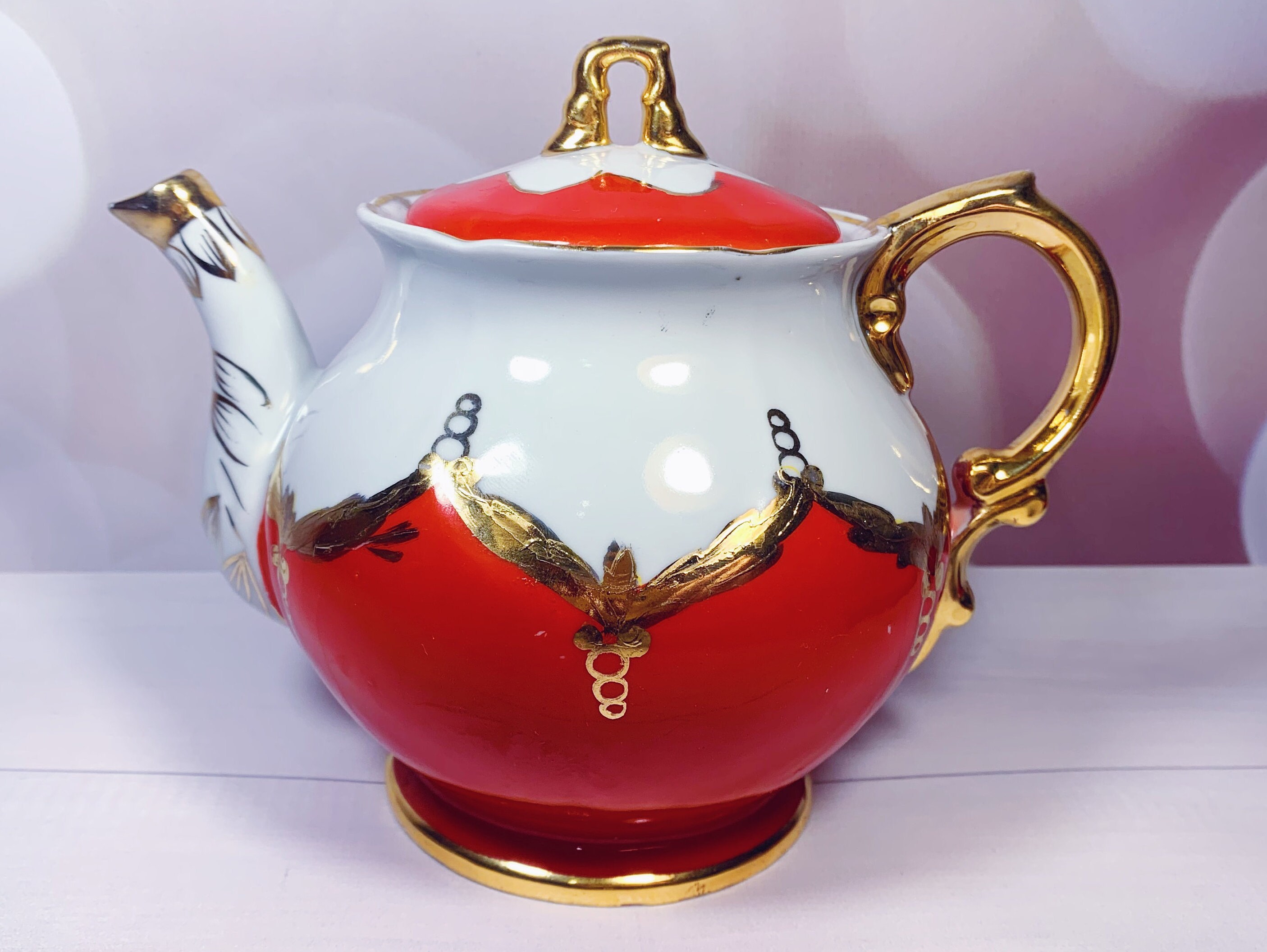 VERY RARE Porcelain Teapot USSR Vintage Soviet Kettle by Baranovka