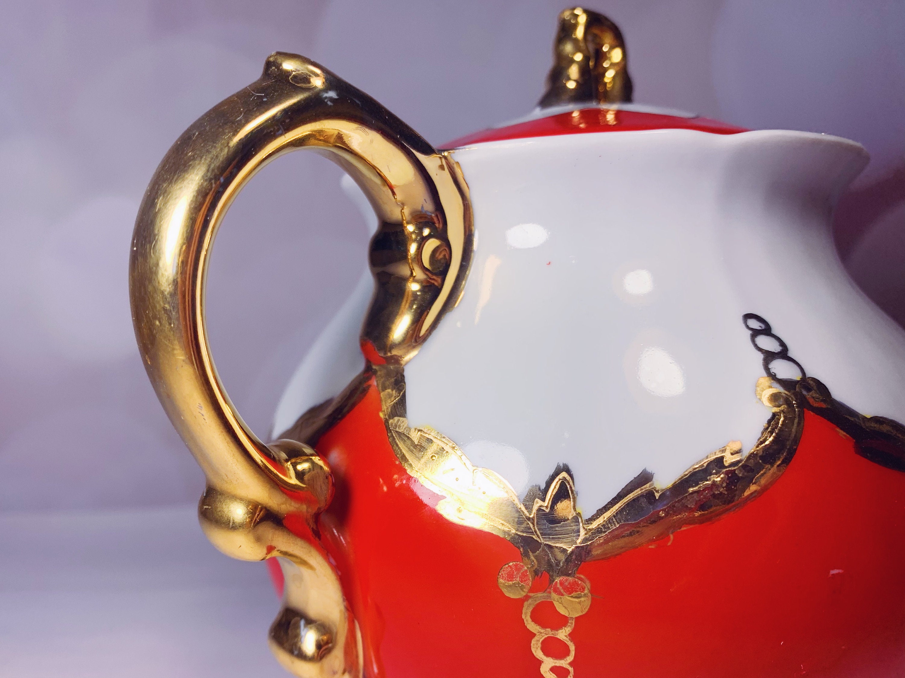 VERY RARE Porcelain Teapot USSR Vintage Soviet Kettle by Baranovka