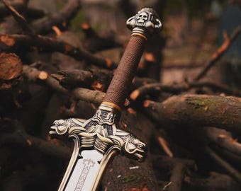 Conan the Barbarian Atlantean Sword – Life-Size Engraved Prop, Collectible Cosplay Sword, Halloween Gift, Gift for Him, Barbarian Replica