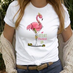 Let's Get Flocked Up! Flamingo T Shirt, Flamingo Tee, Flamingo Gift, Mingo Tee, Flamingo Gift for Women, Flamingo Shirt, Tropical Flamingo