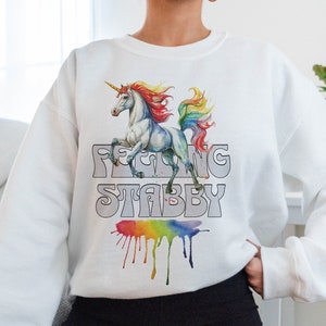 Unicorn Party Sweatshirt, Gift for Nerd, Y2K Clothes, Vintage Graphic Pullover, Retro Aesthetic, Unicorn Outfit, Mythical Creatures, Fantasy