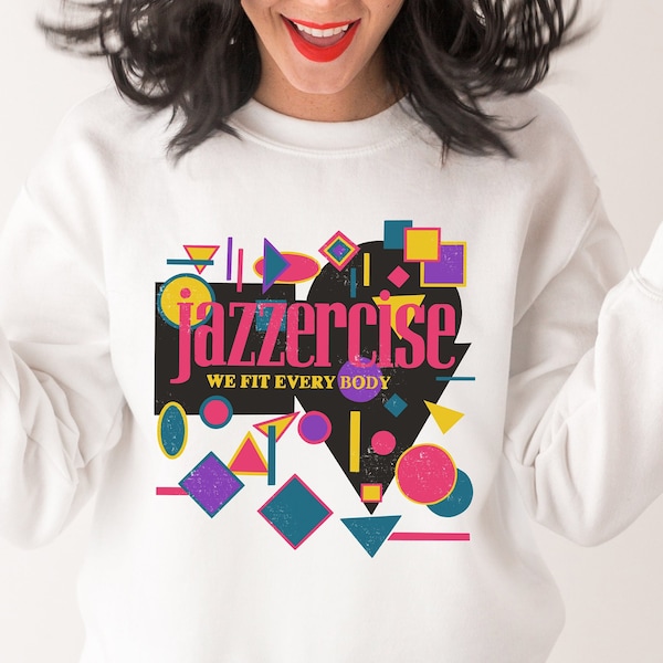 1980er Jahre Tanz-Aerobic-Sweatshirt – Vintage Feel the Burn Unisex Pullover – Retro-Übungspullover