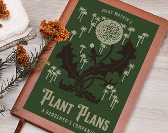 Lady Farmer Custom Journal, Garden Decor, Custom Notebook, Plant Addons, Leather Diary, Journal for Women, Plant Lover Mom Gift, Plant Mama