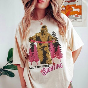 COMFORT COLORS Valentines Day Shirt Unisex, Cryptozoology, Bigfoot, Sasquatch Tee, Hide and Seek, Gift for Girlfriend, Vintage Aesthetic