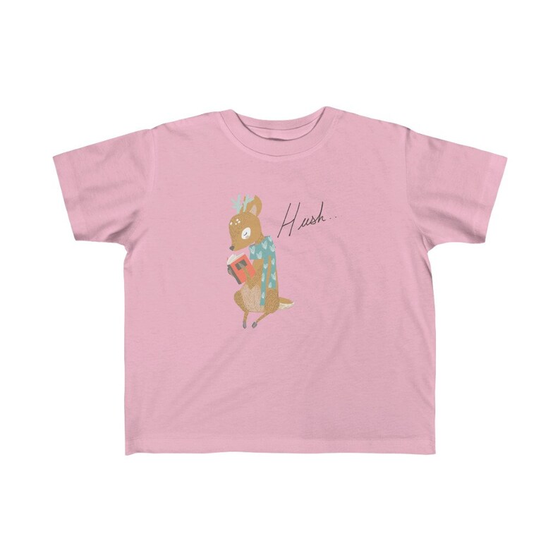 Book Loving Kid Deer Lover Tee Toddler Deer Reading Book Kids TShirt
