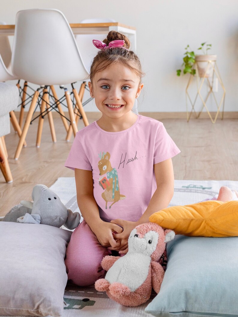 Book Loving Kid Deer Lover Tee Toddler Deer Reading Book Kids TShirt