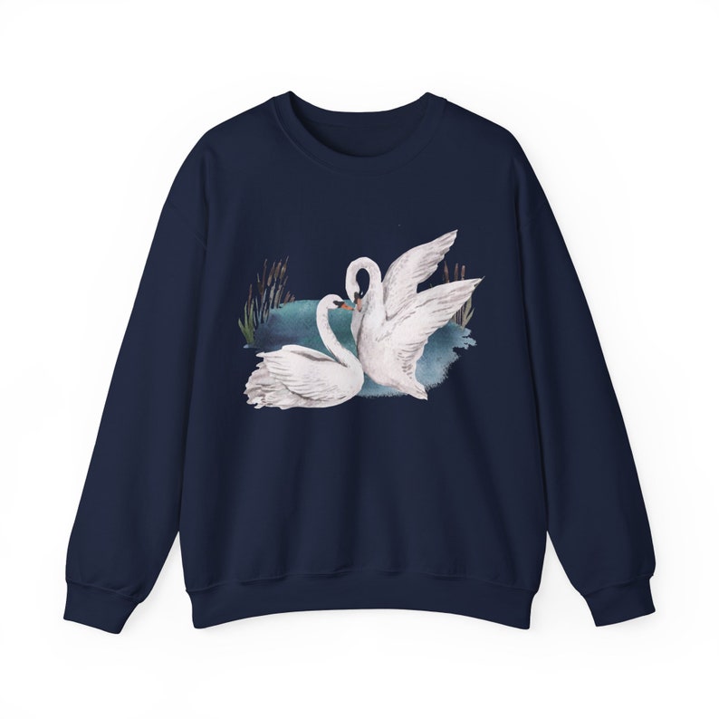 Natuurliefhebbers cadeau, Swan Cottagecore outfit, vogelaar, esthetische kleding, dierensweatshirt, vogelliefhebber, coquette kleding, schattige vogel Navy