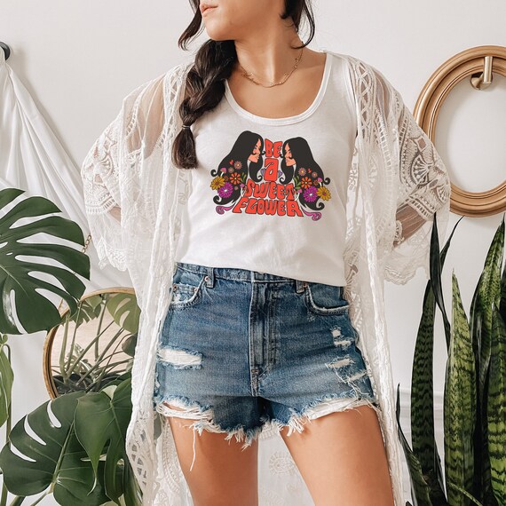 Camiseta sin mangas antiguerra estilo anos 70 camisa estilo hippie hacer el amor y no la