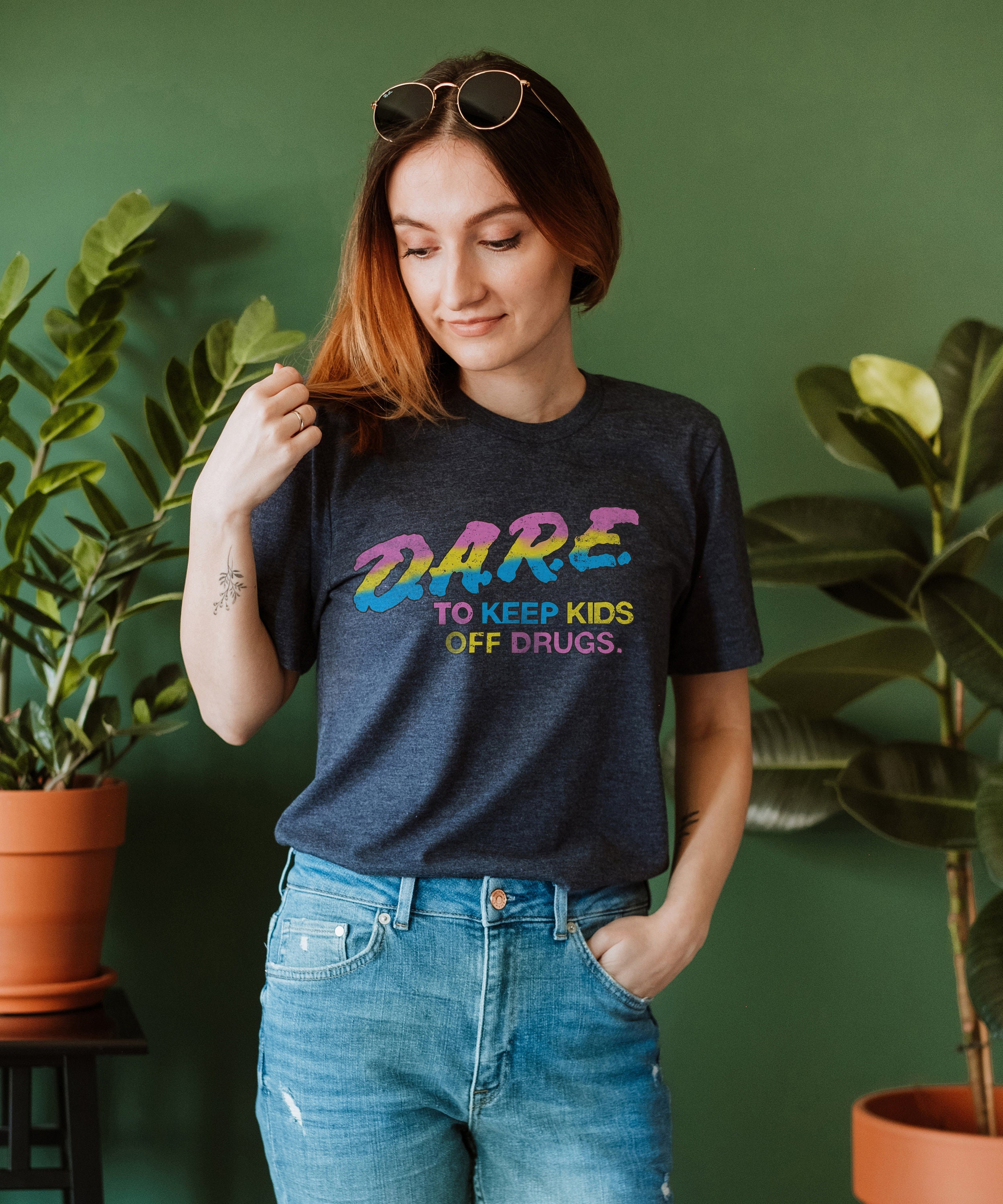 Discover Neon Dare Shirt - Vintage Say No Tee - 1990s Keep Kids off Drugs Unisex TShirt