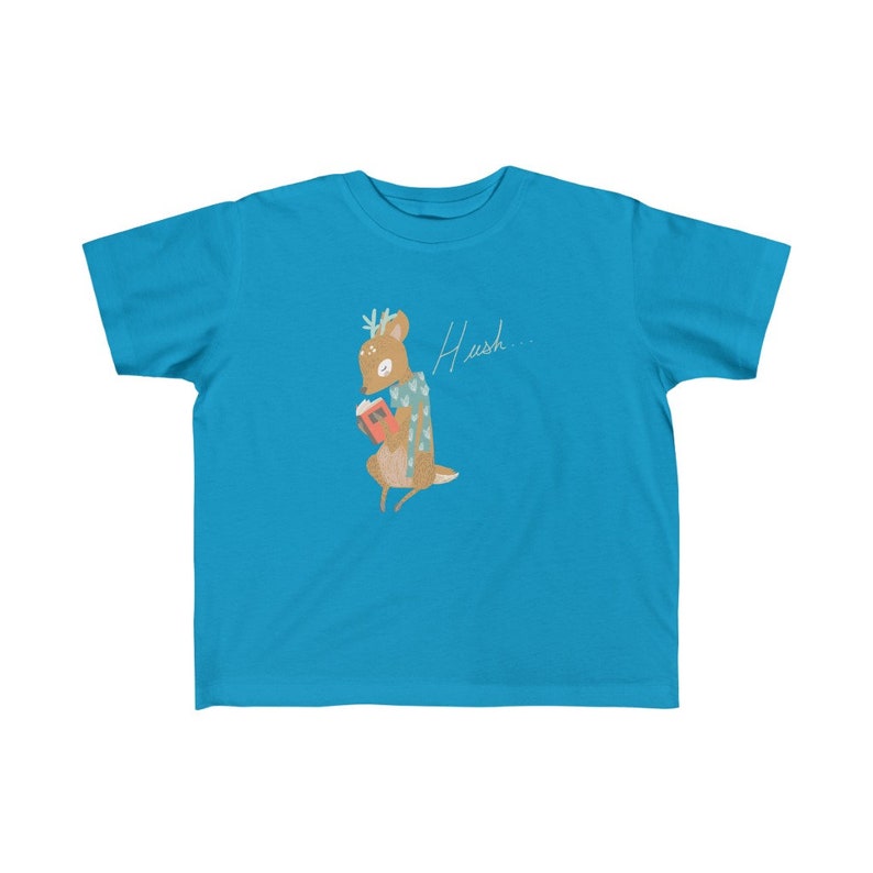Book Loving Kid Deer Lover Tee Toddler Deer Reading Book Kids TShirt