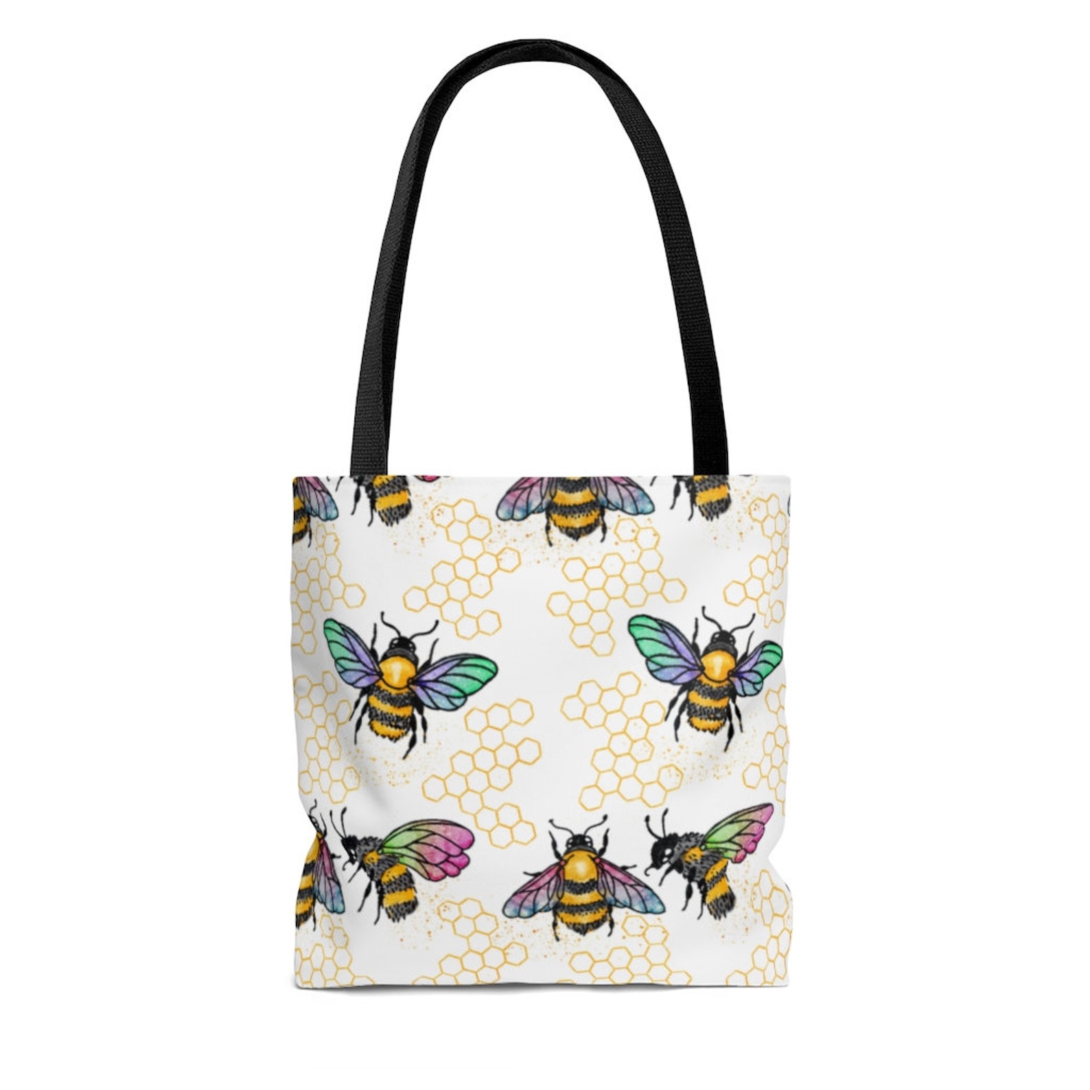 Honey Bee Tote Bag Canvas Reusable Bag Hand Printed | Etsy