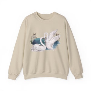 Natuurliefhebbers cadeau, Swan Cottagecore outfit, vogelaar, esthetische kleding, dierensweatshirt, vogelliefhebber, coquette kleding, schattige vogel Sand