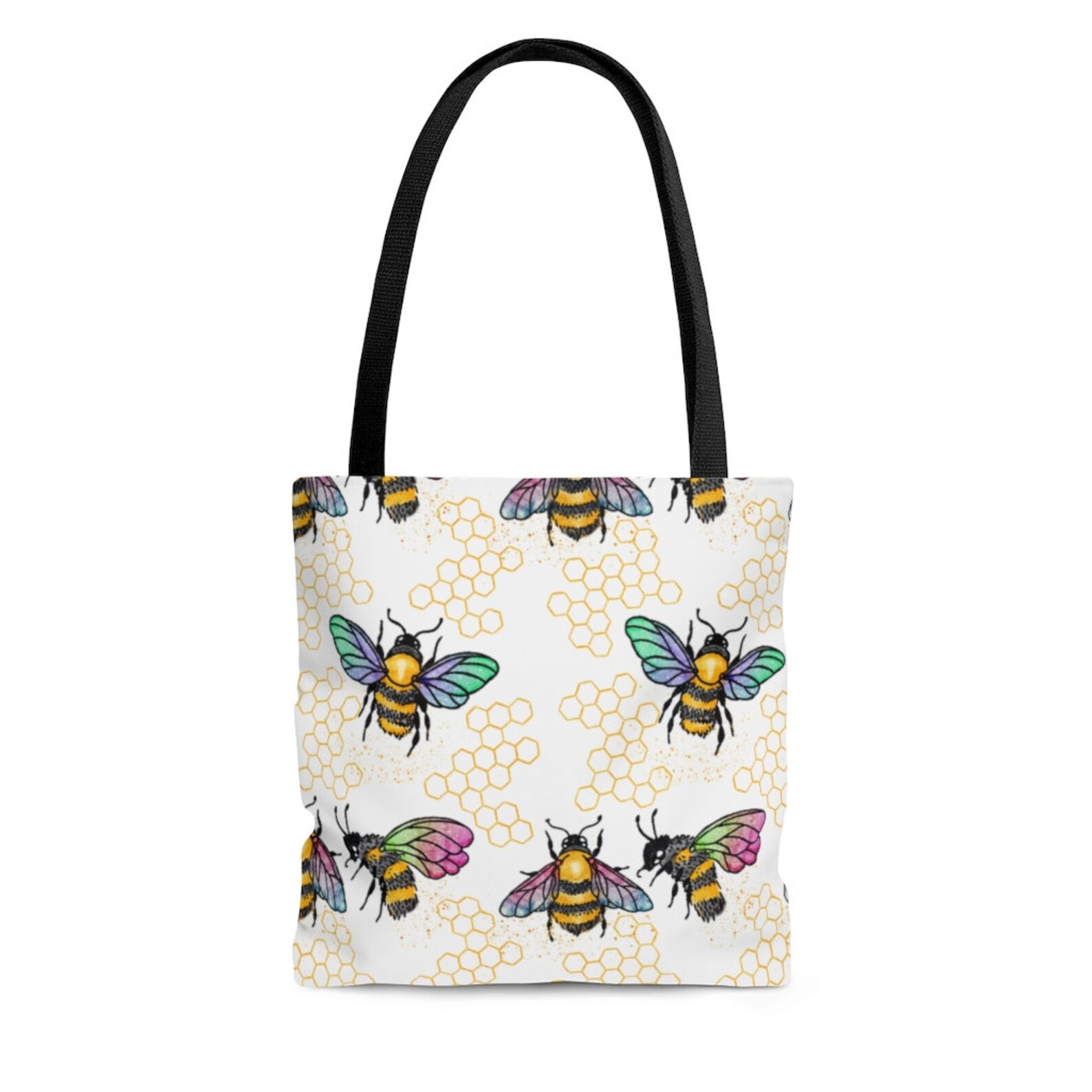 Honey Bee Tote Bag Canvas Reusable Bag Hand Printed Etsy
