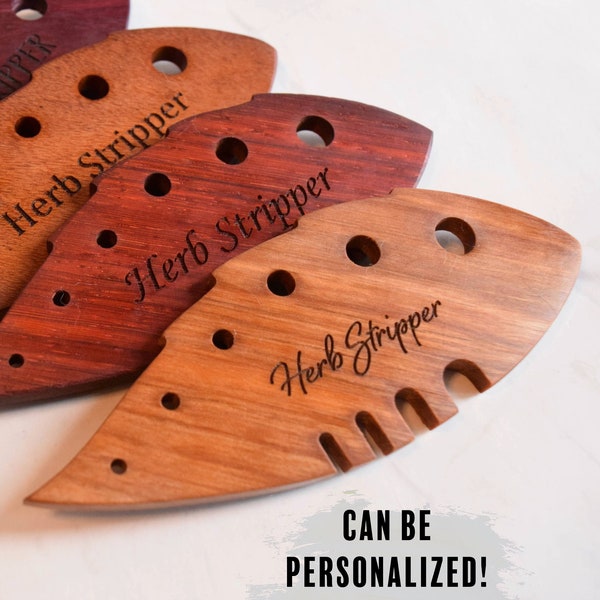 Kräuterstripper | Personalisierter Laubabräumer / Entferner | Küchenhelfer Werkzeug | Koch Geschenk | Holzkochtopf | Weihnachtsgeschenk | Weihnachtsgeschenk
