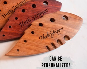 Herb Stripper | Personalized Leaf Stripper / Remover | Kitchen Gadget Tool | Chef Gift | Wooden Cooking | Christmas Gift | Stocking Stuffer