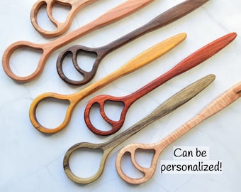 Wooden Dough Whisk, Personalized Sourdough Whisk, Engraved, Two Holes or one Hole, Bread Making, Danish Dough Hook | Christmas Gift