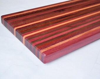 Handmade Cutting Board - 22" x 9-3/4" x 1-3/8" - Multi Species - Chopping Board