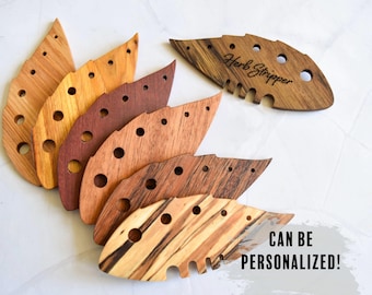 Herb Stripper, Kitchen Gadget Tool, Hardwood Personalized Leaf Stripper / Remover, Chef Gift, Gardner Gift
