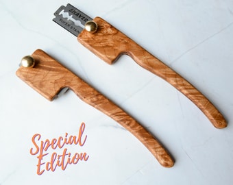 Maple Burl Bread Lame Handle, Retractable Dough Scoring Knife, Engraving, Bread Making, Gift for Baker, Christmas Gift, Made in Canada