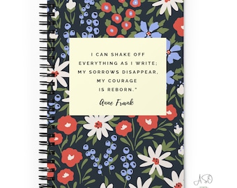 Anne Frank | Writer Gift | Dot Journal | Encouragement Gift | Grid Notebook