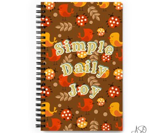 Fall Birds & Ladybugs Spiral Notebook: Gratitude Journal